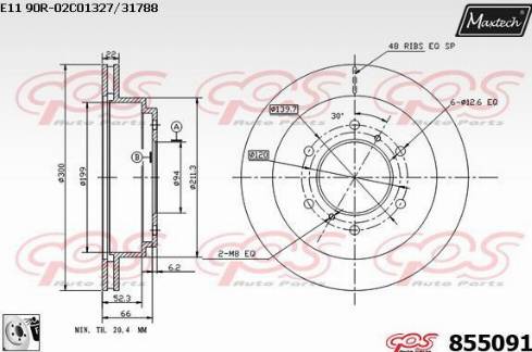 Maxtech 855091.0080 - Bremžu diski autodraugiem.lv