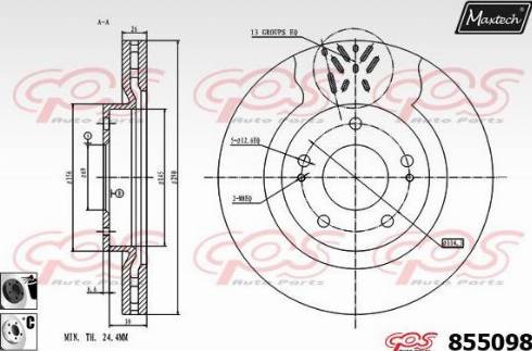 Maxtech 855098.6060 - Bremžu diski autodraugiem.lv