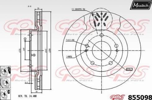 Maxtech 855098.6980 - Bremžu diski autodraugiem.lv