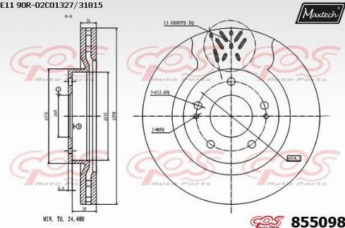 Maxtech 855098.0000 - Bremžu diski autodraugiem.lv