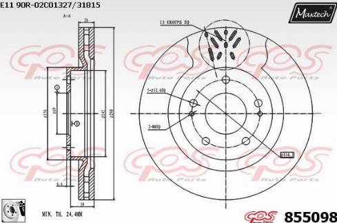 Maxtech 855098.0080 - Bremžu diski autodraugiem.lv