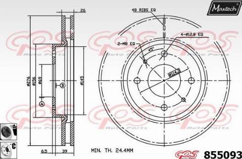 Maxtech 855093.6060 - Bremžu diski autodraugiem.lv