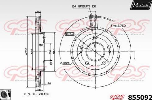 Maxtech 855092.0060 - Bremžu diski autodraugiem.lv