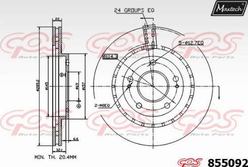 Maxtech 855092.0000 - Bremžu diski autodraugiem.lv