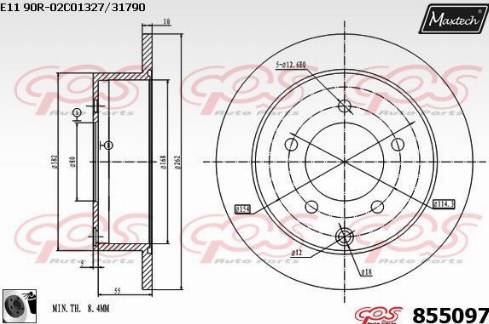 Maxtech 855097.0060 - Bremžu diski autodraugiem.lv