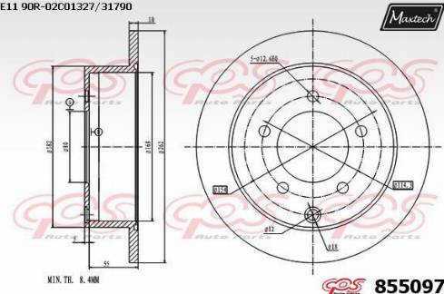 Maxtech 855097.0000 - Bremžu diski autodraugiem.lv