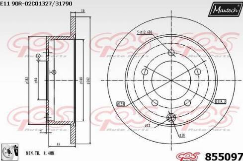 Maxtech 855097.0080 - Bremžu diski autodraugiem.lv