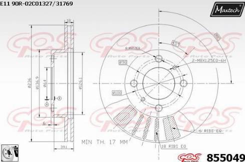 Maxtech 855049.0080 - Bremžu diski autodraugiem.lv