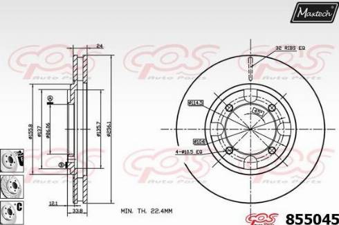 Maxtech 855045.6980 - Bremžu diski autodraugiem.lv