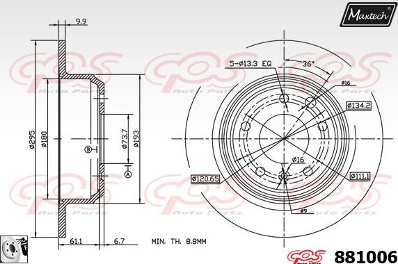 Maxtech 855046 - Bremžu diski autodraugiem.lv