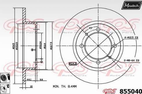 Maxtech 855040.6060 - Bremžu diski autodraugiem.lv