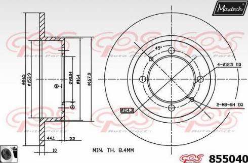 Maxtech 855040.0060 - Bremžu diski autodraugiem.lv