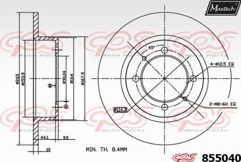 Maxtech 855040.0000 - Bremžu diski autodraugiem.lv