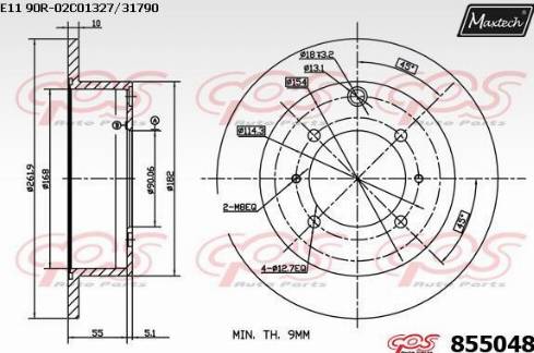 Maxtech 855048.0000 - Bremžu diski autodraugiem.lv