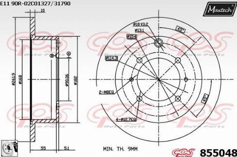 Maxtech 855048.0080 - Bremžu diski autodraugiem.lv