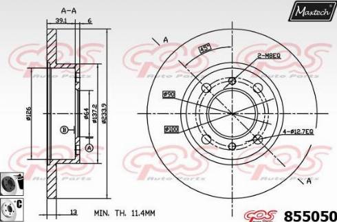 Maxtech 855050.6060 - Bremžu diski autodraugiem.lv