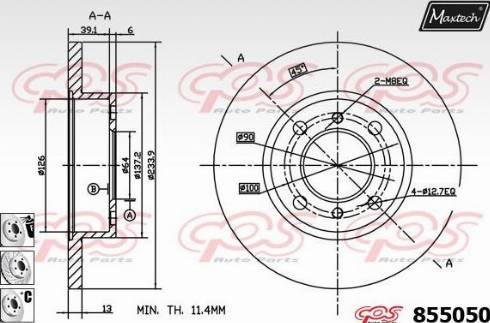 Maxtech 855050.6980 - Bremžu diski autodraugiem.lv