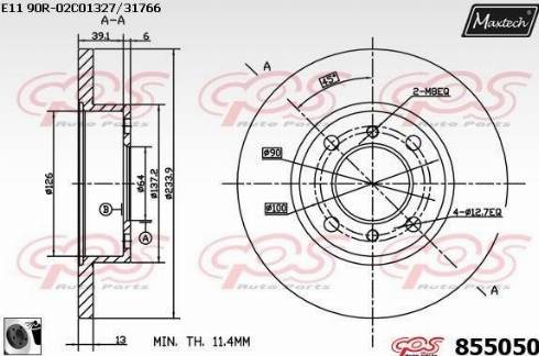 Maxtech 855050.0060 - Bremžu diski autodraugiem.lv