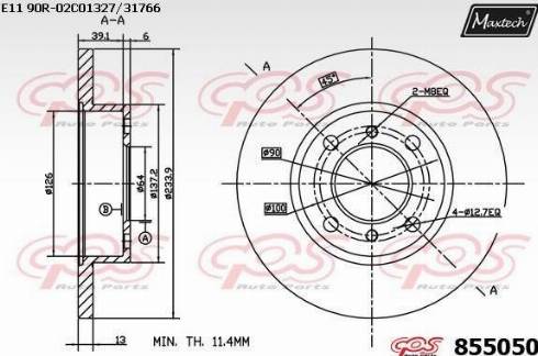 Maxtech 855050.0000 - Bremžu diski autodraugiem.lv