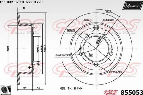 Maxtech 855053.0060 - Bremžu diski autodraugiem.lv