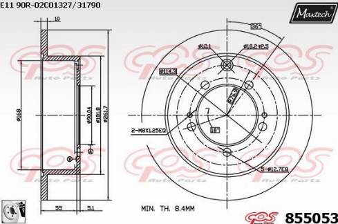 Maxtech 855053.0080 - Bremžu diski autodraugiem.lv