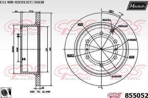 Maxtech 855052.0060 - Bremžu diski autodraugiem.lv