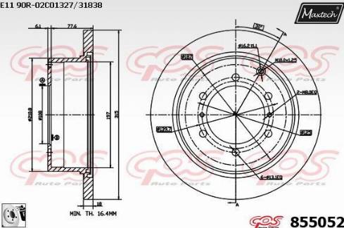 Maxtech 855052.0080 - Bremžu diski autodraugiem.lv