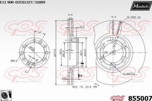 Maxtech 855007.0060 - Bremžu diski autodraugiem.lv