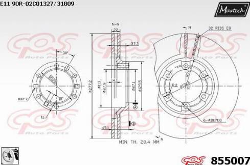 Maxtech 855007.0080 - Bremžu diski autodraugiem.lv