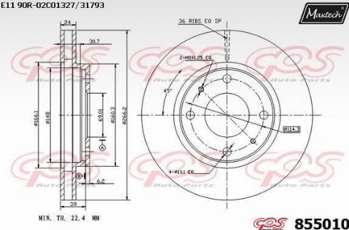 Maxtech 855010.0000 - Bremžu diski autodraugiem.lv