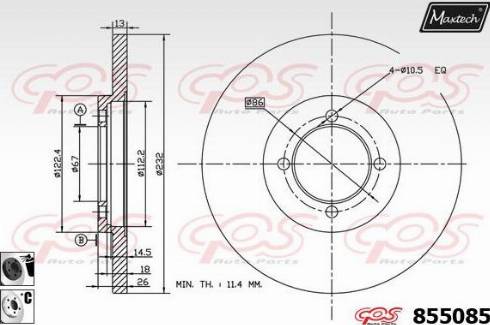 Maxtech 855085.6060 - Bremžu diski autodraugiem.lv