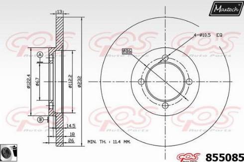 Maxtech 855085.0060 - Bremžu diski autodraugiem.lv