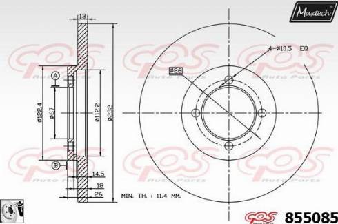 Maxtech 855085.0080 - Bremžu diski autodraugiem.lv