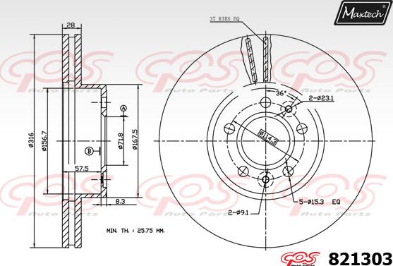 Maxtech 855081 - Bremžu diski autodraugiem.lv