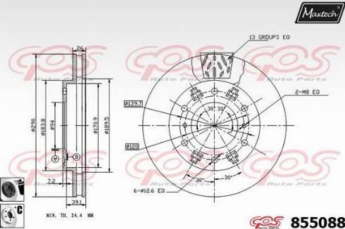 Maxtech 855088.6060 - Bremžu diski autodraugiem.lv