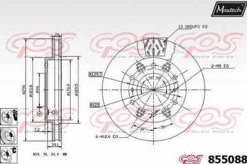 Maxtech 855088.6880 - Bremžu diski autodraugiem.lv