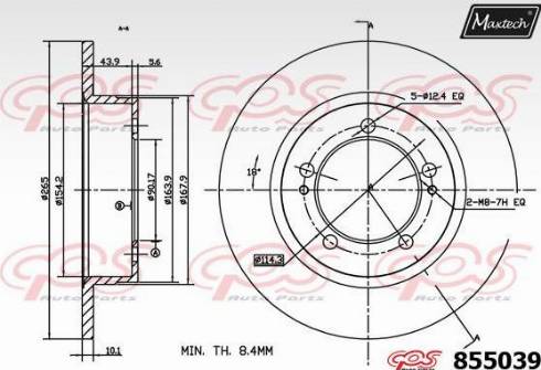 Maxtech 855039.0000 - Bremžu diski autodraugiem.lv