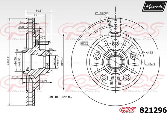 Maxtech 855039 - Bremžu diski autodraugiem.lv