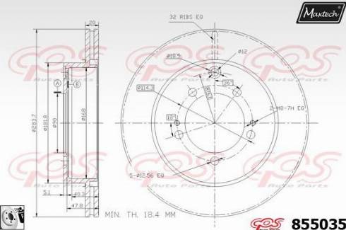 Maxtech 855035.0080 - Bremžu diski autodraugiem.lv