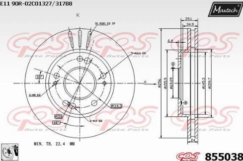 Maxtech 855038.0080 - Bremžu diski autodraugiem.lv