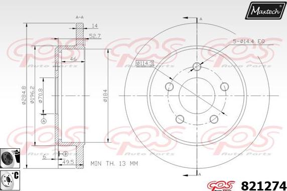 Maxtech 855037 - Bremžu diski autodraugiem.lv