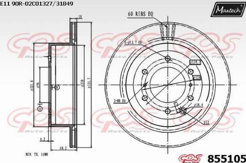 Maxtech 855105.0000 - Bremžu diski autodraugiem.lv