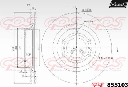 Maxtech 855103.0000 - Bremžu diski autodraugiem.lv