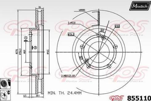 Maxtech 855110.6060 - Bremžu diski autodraugiem.lv