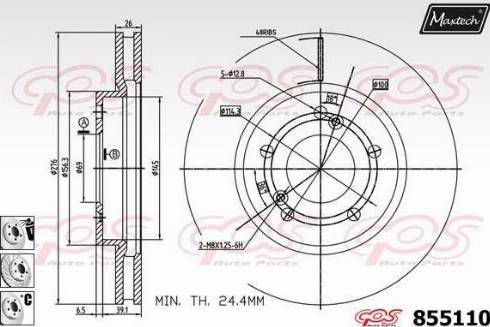 Maxtech 855110.6880 - Bremžu diski autodraugiem.lv