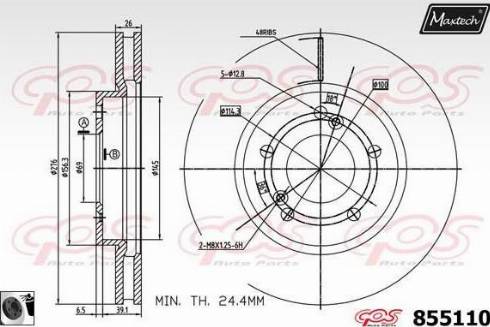 Maxtech 855110.0060 - Bremžu diski autodraugiem.lv