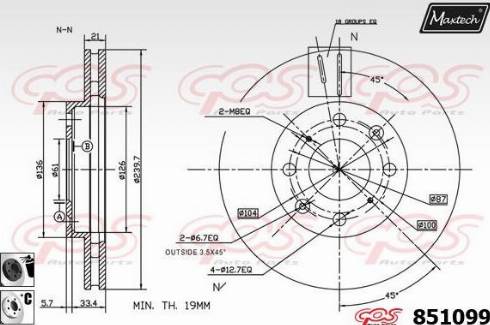 Maxtech 851099.6060 - Bremžu diski autodraugiem.lv