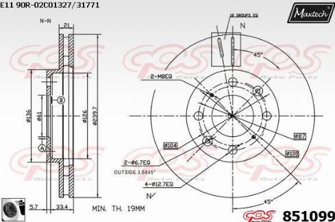 Maxtech 851099.0060 - Bremžu diski autodraugiem.lv