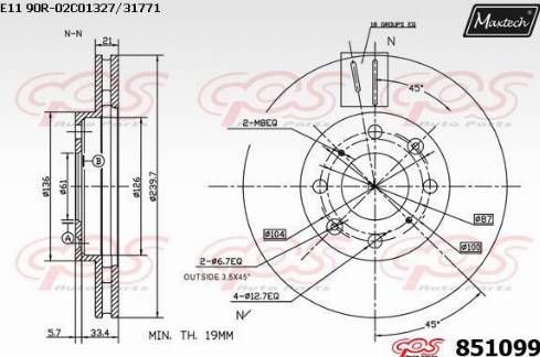 Maxtech 851099.0000 - Bremžu diski autodraugiem.lv