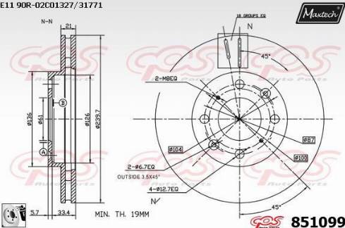 Maxtech 851099.0080 - Bremžu diski autodraugiem.lv